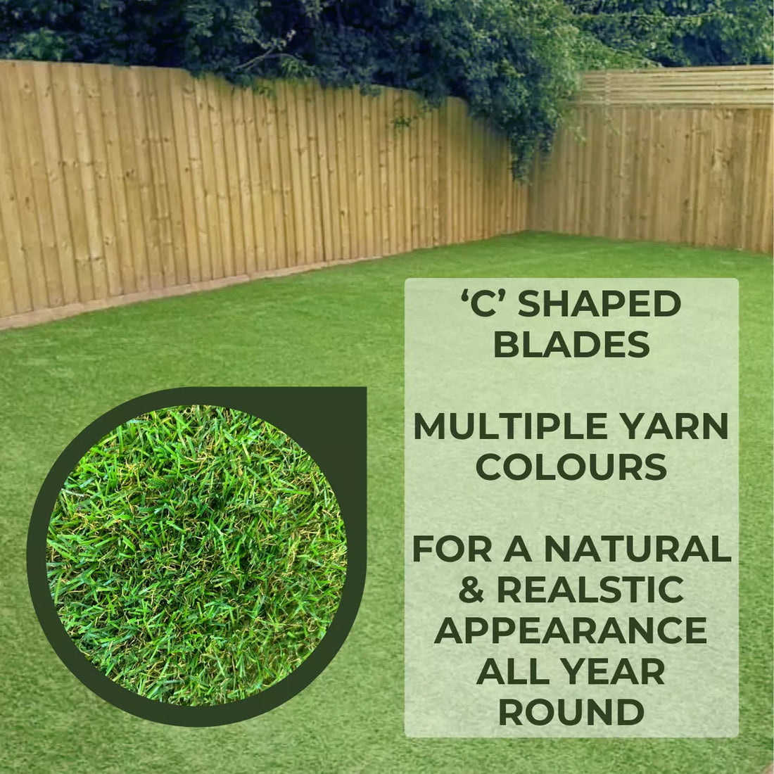 30mm Realistic Artificial Grass Natural Look Lawn Turf
