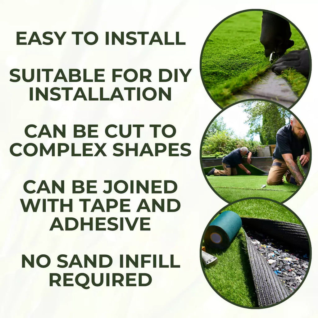 30mm Realistic Artificial Grass Natural Look Lawn Turf