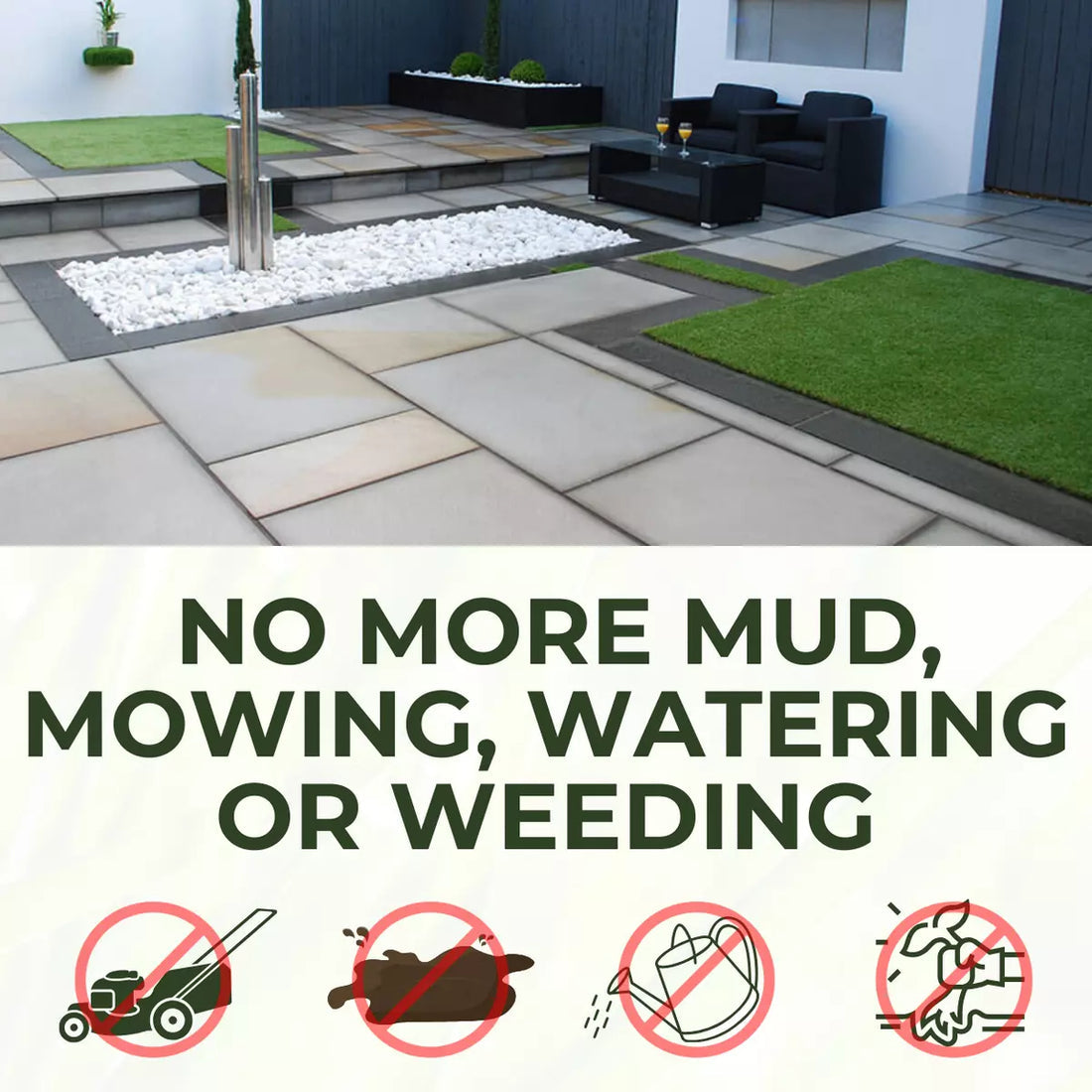 30mm Realistic Artificial Grass Natural Look Lawn Turf