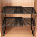 Expandable Closet Organizer Shelf Adjustable Wardrobe Kitchen Storage Rack UK